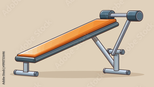 Sit Up Fitness Bench with Orange Padding