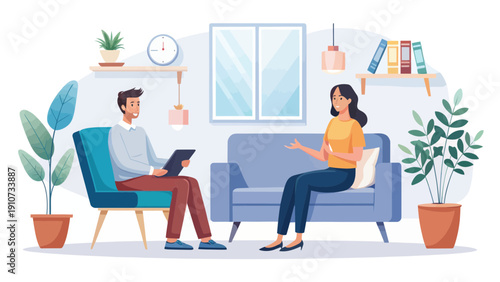 Therapist and patient in a counseling session