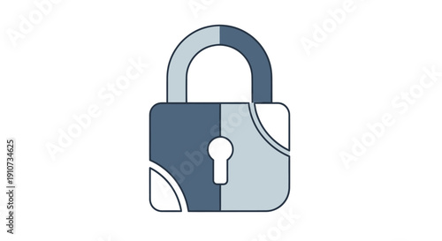 Stylized padlock icon with a keyhole and two-tone shading.