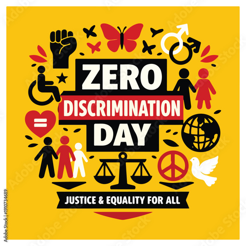 Zero Discrimination Day Flyer Promoting Equality, Inclusion and Human Rights