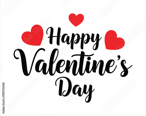Happy Valentine's Day Greeting with Red Hearts