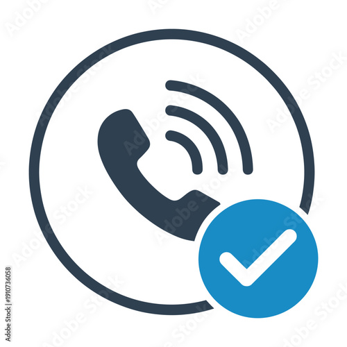 Vector graphic of a phone with a checkmark in a circle
