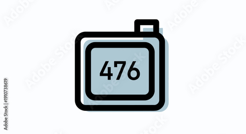 A digital illustration of a camera icon displaying the number 476 on its screen from a direct viewpoint