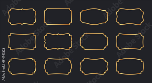 Set of islamic golden frame vector design