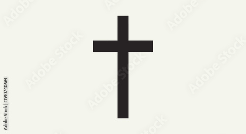 Simple Black Christian Cross Symbol.