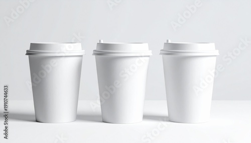 Wallpaper Mural Three White Disposable Coffee Cups 1. Torontodigital.ca