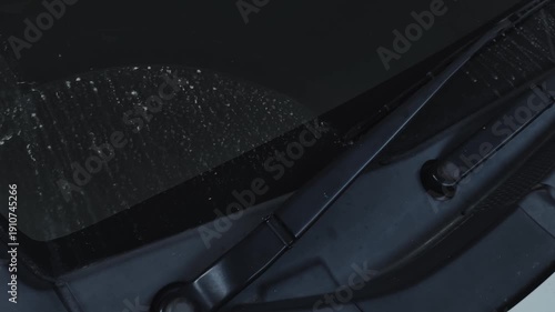 Wallpaper Mural Dirty car windshield covered in dried rain spots, dust stains, and wiper streaks after bad weather Torontodigital.ca