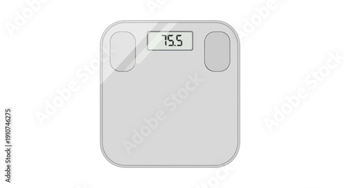 Modern Digital Bathroom Scale with LCD Display Showing Weight.