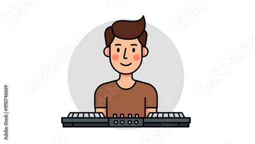 Professional DJ Playing Music on Turntable Mixer on Transparent Background PNG for Party and Entertainment Events