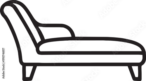 Modern minimalist chaise lounge chair with clean lines and simple design