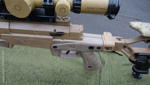 Canvas Print Tactical rifle with advanced scope attachment