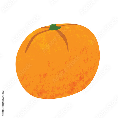 Fresh Orange Fruit Vector Illustration with Artistic Texture Isolated on White Background