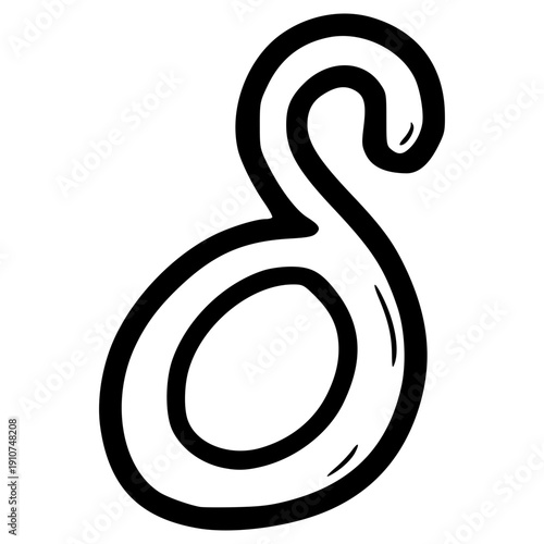 doodle delta Greek alphabet illustration hand drawn outline vector