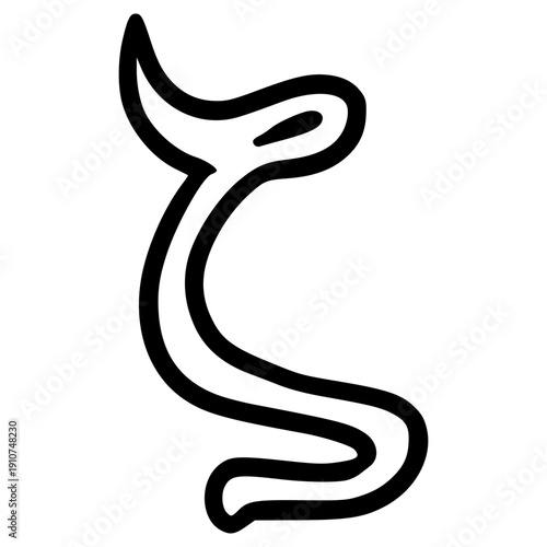 doodle zeta Greek alphabet illustration hand drawn outline vector