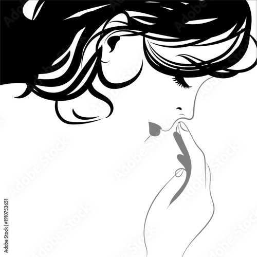 Monochrome Portrait of a Pensive Woman