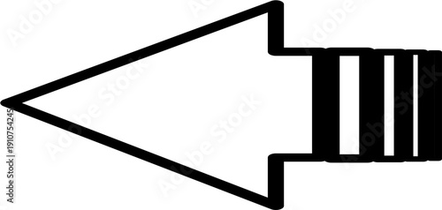 Solid Left Arrow Icon with Parallel Bars Tail for Media Player Rewind Function