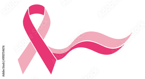 Stylized pink ribbon graphic design representing the awareness and support for breast cancer research and survivor journeys across various awareness campaigns