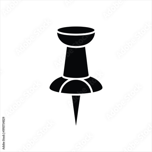 Push pin silhouette office supply icon vector illustration