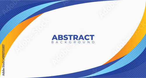 Abstract background with white blank text space and blue orange flowing wave. Banner, presentation for business and company.
