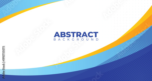 Abstract background with white blank text space and blue orange flowing wave. Banner, presentation for business and company.
