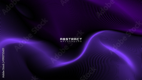 3D purple lines techno abstract background overlap layer on dark space with waves effect decoration. Modern graphic design element stripes style concept for web, poster, flyer, card, or brochure cover