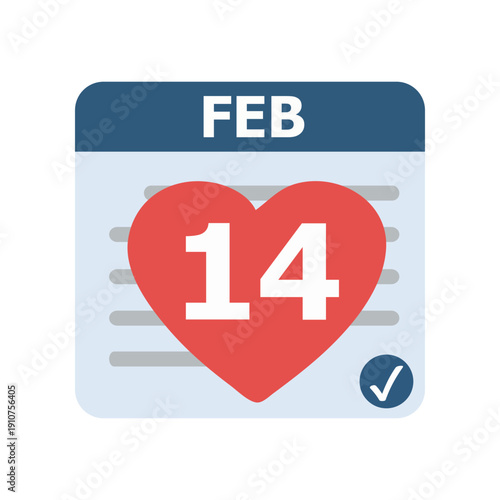 Minimal calendar icon with heart date symbolizing love, events, and reminders. Ideal for Valentine’s Day, anniversaries, booking apps, planners, UI design, and clean flat vector stock illustrations.
