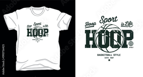 Hoop sport is life basketball t-shirt design, vintage basketball style graphic, apparel print