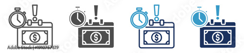 late payment alert multi purpose icon set