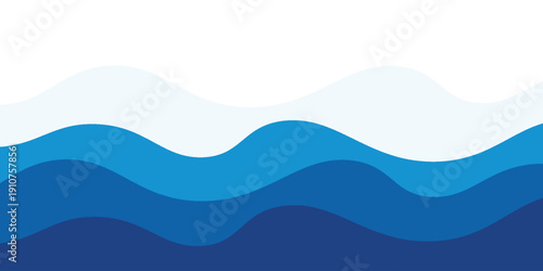 Sea waves layered vector background illustration and sea beach vector illustration.