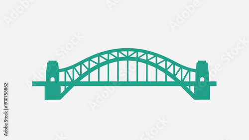 Green Metal Bridge Structure Illustration.