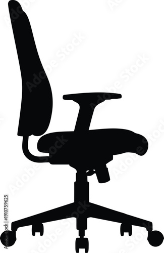 Office chair with adjustable height and tilt viewed from side in a modern workspace environment mrgowidoizjzzmmytumn3gtlhnmm00yy2qdntid eps