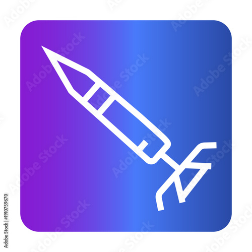 air to air missile black line icon. Vector isolated element.