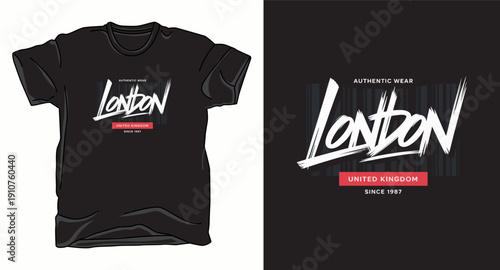 London authentic wear united kingdom since 1987 typography design for t-shirt print, fashion, and merchandise