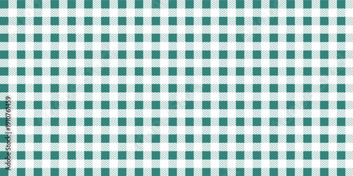 A seamless gingham pattern set. Plain green checkered and striped wallpaper for textiles, fabric designs, tablecloths, and clothing covers.