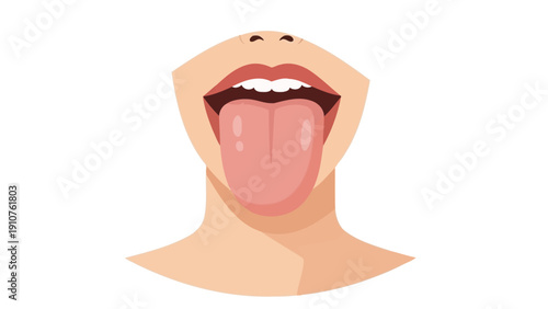 Woman Sticking Out Tongue with Open Mouth.