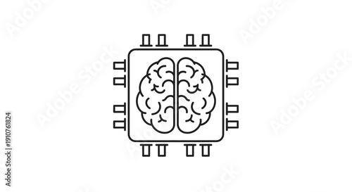 Microchip Brain Circuit Technology Concept.