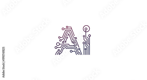 Circuit board AI letter design.