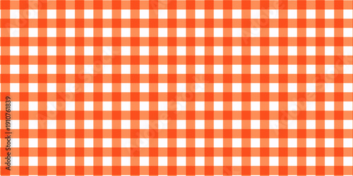 Cassic orange gingham checkered pattern with soft overlapping stripes. minimalistic geometric background. Eps10