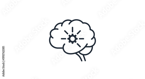 Brain with gear inside head.