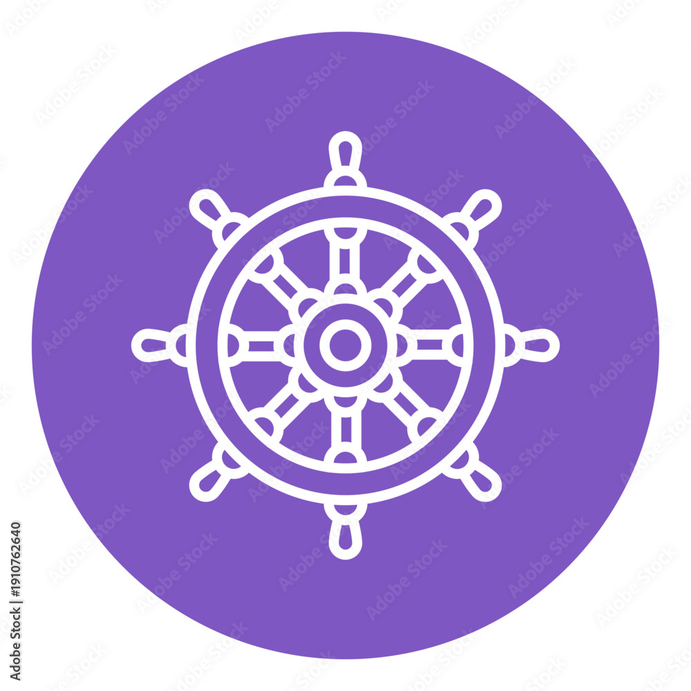 Obraz premium Nautical Wheel Vector Icon