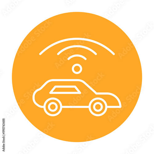 Self Driving Vehicle Vector Icon