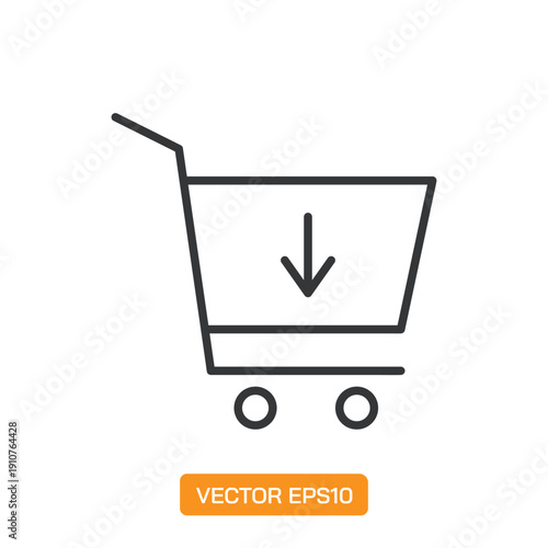 Shopping Cart Icons. Thin Line Symbol Elements Collection.