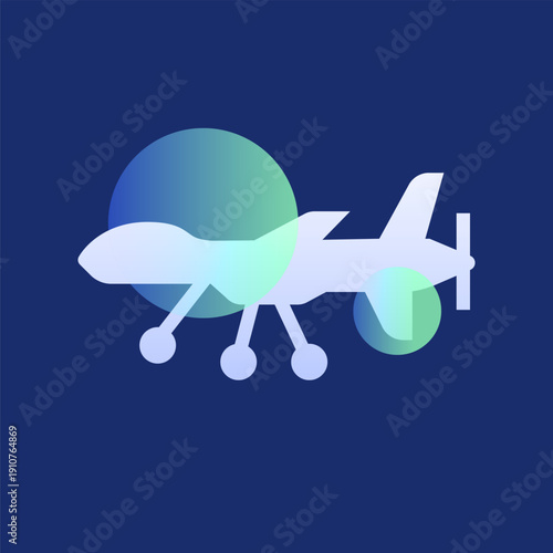 drone glassmorphism illustration