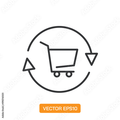 Shopping Cart Icons. Thin Line Symbol Elements Collection.