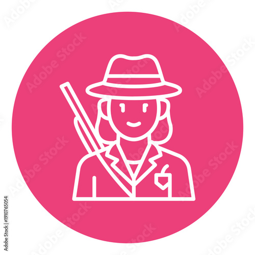 Hunter Female Vector Icon