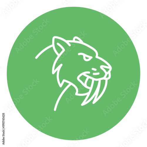 Saber Toothed Tiger Vector Icon