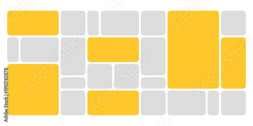 Yellow and Grey Bento Grid Layout for Modern Web Interface