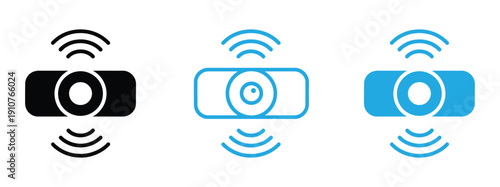 Sensor icon Editable stroke vector pack, suitable for web design. Sensor icon outline and solid vector sign, linear pictograms