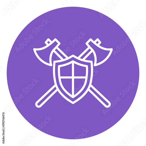 Two Axes And Shield Vector Icon