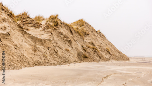 Winterlich kalte Dünenlandschaft auf Borkum